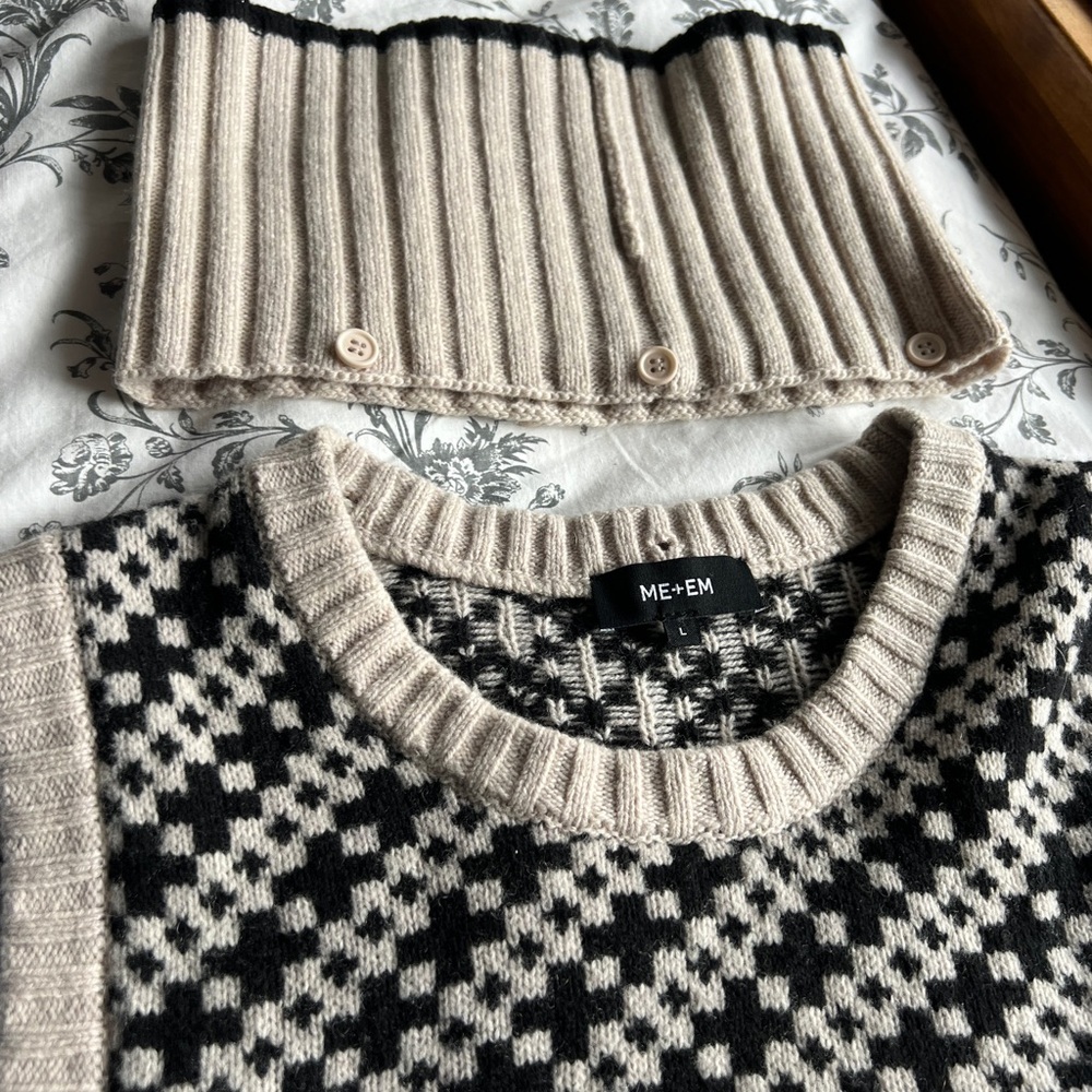 Me+Em Sweater Vest with detachable turtle neck. Size Large. - Picture 6 of 8
